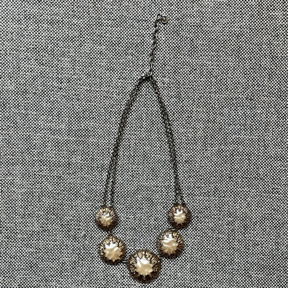 ✨ Talbots Sun Burst Gold and Pearl-like cabochon Statement Necklace ✨ - Picture 11 of 17